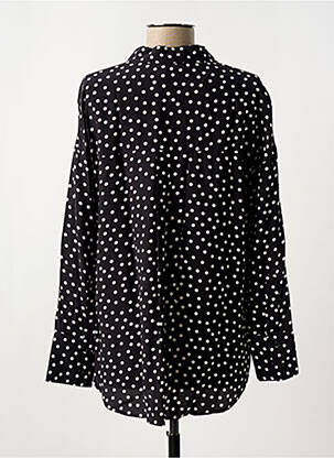 Chemisier tissage crêpe manches longues noir FIVE femme