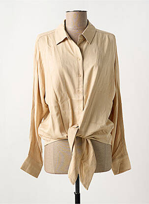 Chemisier coupe cintrée manches longues beige YAYA FACTORY femme