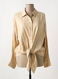 Chemisier coupe cintrée manches longues beige YAYA FACTORY femme