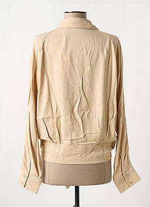 Chemisier coupe cintrée manches longues beige YAYA FACTORY femme