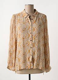 Chemisier tissage crêpe manches longues orange INDI & COLD femme