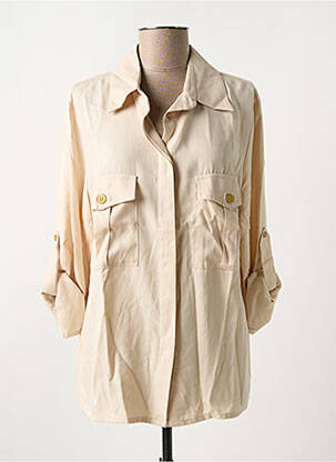Chemisier coupe droite manches longues beige KOCCA femme