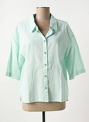 Chemisier coupe droite manches 3/4 bleu INDI & COLD femme