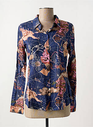 Chemisier coupe cintrée manches longues bleu SCOTCH & SODA femme