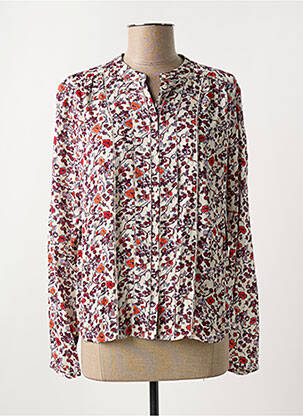 Chemisier imprimé fleurs manches longues blanc FIVE femme