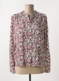 Chemisier imprimé fleurs manches longues blanc FIVE femme