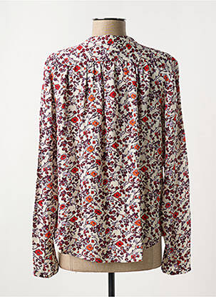 Chemisier imprimé fleurs manches longues blanc FIVE femme