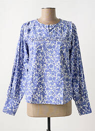 Blouse imprimé fantaisie manches longues bleu MSCH COPENHAGEN femme