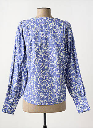 Blouse imprimé fantaisie manches longues bleu MSCH COPENHAGEN femme