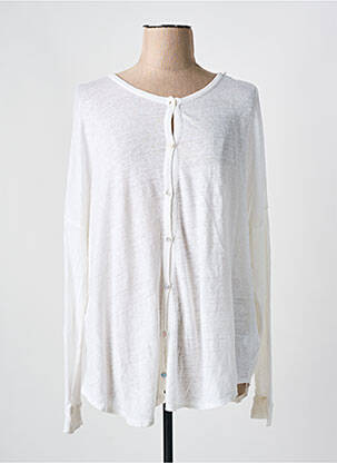 Gilet manches longues stretch blanc MAYJUNE femme
