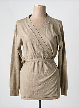 Gilet cache-cœur stretch marron MSCH COPENHAGEN femme