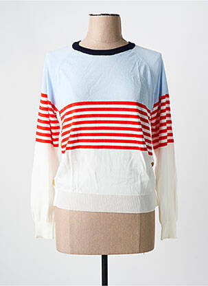 Pull coupe cintrée manches longues bleu CREAM femme