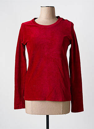 Pull stretch manches longues rouge MAJESTIC FILATURES femme