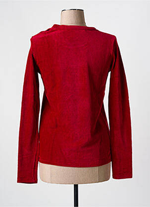 Pull stretch manches longues rouge MAJESTIC FILATURES femme