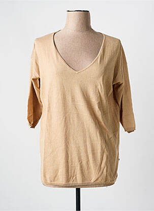 Pull col v manches 3/4 beige YERSE femme