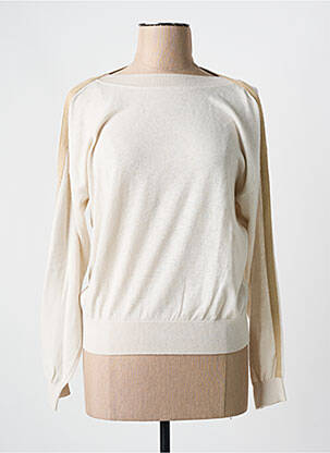 Pull col bateau manches longues beige YAYA femme