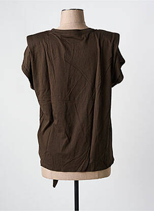 T-shirt stretch manches courtes marron YAYA femme