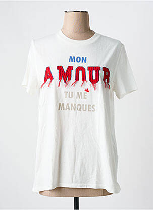 T-shirt stretch manches courtes blanc ME369 femme