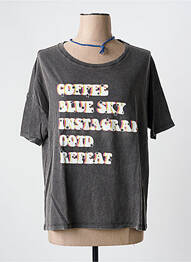 T-shirt coupe droite manches courtes gris ONE TEE X VERONICA LOUBRY femme