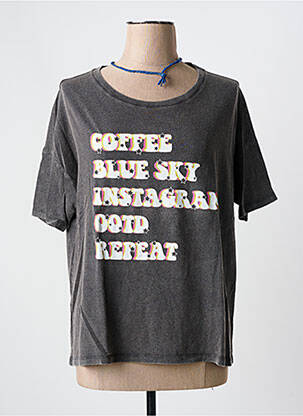 T-shirt coupe droite manches courtes gris ONE TEE X VERONICA LOUBRY femme