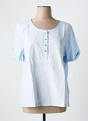 Blouse manches courtes manches courtes bleu CREAM femme