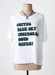 T-shirt sérigraphie manches courtes blanc ONE TEE X VERONICA LOUBRY femme