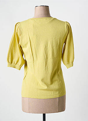 Pull coupe cintrée manches courtes jaune YAYA femme