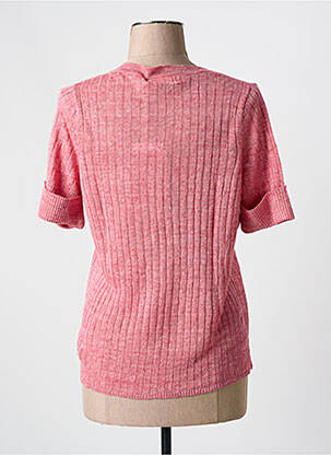 Pull tissage chiné manches courtes rose INDI & COLD femme