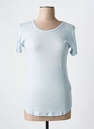T-shirt stretch manches courtes bleu MAJESTIC FILATURES femme