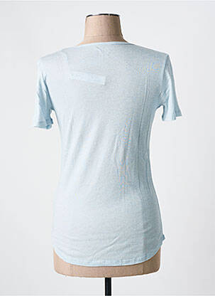 T-shirt stretch manches courtes bleu MAJESTIC FILATURES femme