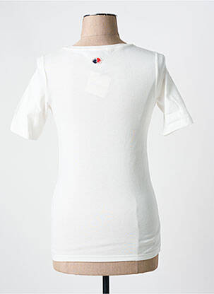 T-shirt sérigraphie floquée manches courtes blanc LA PETITE FRANCAISE femme