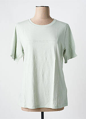 T-shirt coupe droite manches courtes vert YAYA femme