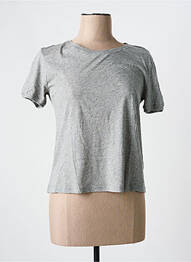 T-shirt stretch manches courtes gris AMERICAN VINTAGE femme