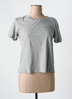 T-shirt stretch manches courtes gris AMERICAN VINTAGE femme