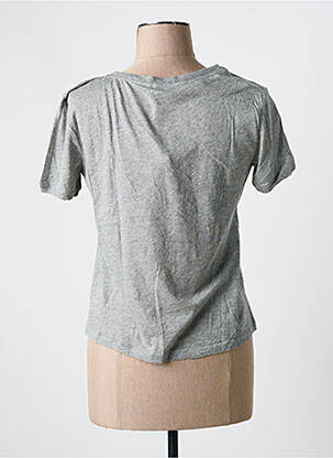 T-shirt stretch manches courtes gris AMERICAN VINTAGE femme