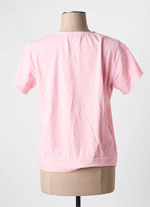 T-shirt col v manches courtes rose CREAM femme