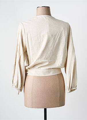 Gilet cache-cœur poignets poignets élastiqués beige ZILCH femme