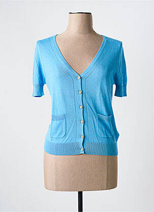 Gilet manches courtes fermeture boutonnée sur le devant bleu ZILCH femme