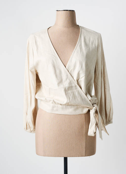 Gilet cache-cœur beige ZILCH pour femme