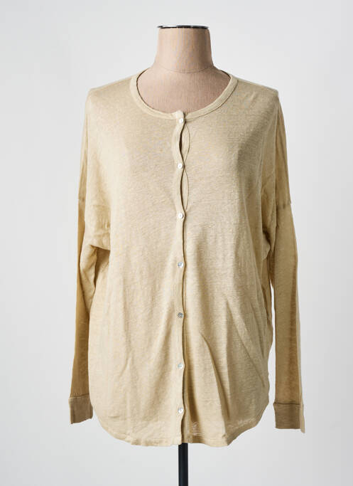 Gilet manches longues beige MAYJUNE pour femme