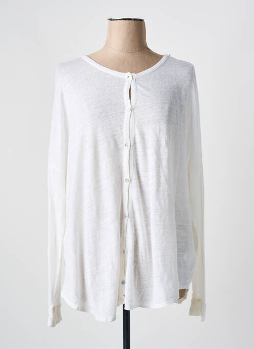 Gilet manches longues blanc MAYJUNE pour femme