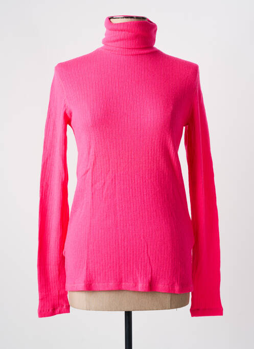 Pull col roulé rose MAJESTIC FILATURES pour femme