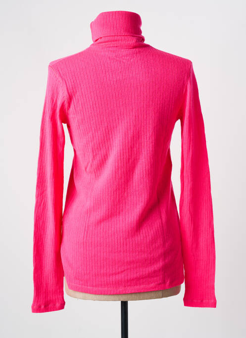 Pull col roulé rose MAJESTIC FILATURES pour femme