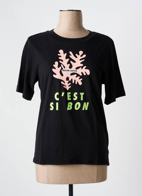 T-shirt noir SCOTCH & SODA pour femme