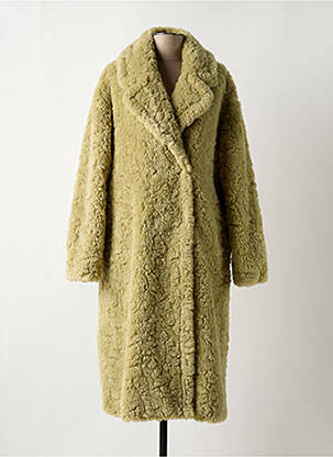 Manteau long coupe droite sans capuche vert OAKWOOD femme