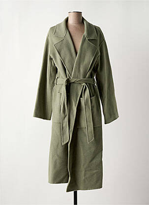 Manteau long coupe cintrée sans capuche vert OAKWOOD femme