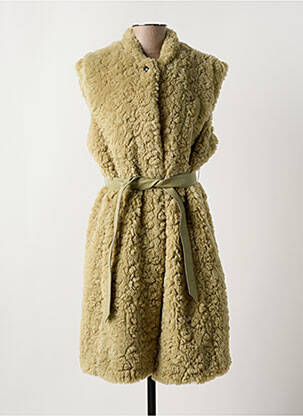 Manteau long coupe cintrée sans capuche vert OAKWOOD femme
