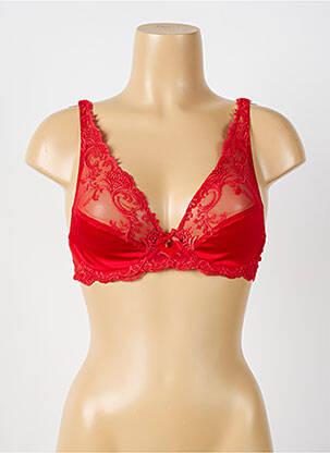 Soutien-gorge légère et transparente haut soutien-gorge emboitant rouge LISE CHARMEL femme