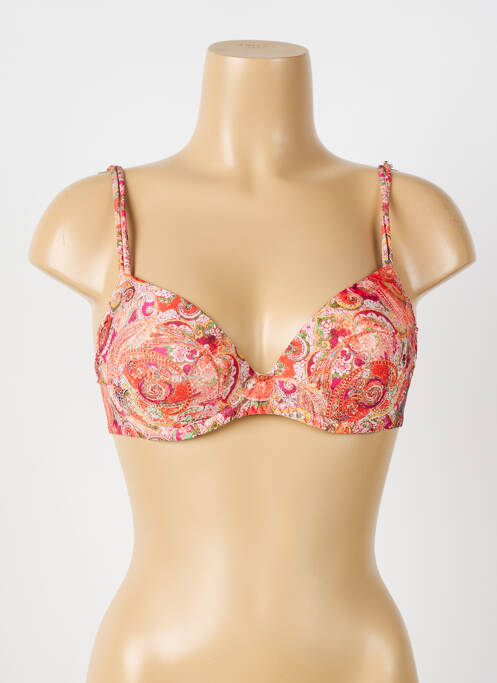 Soutien-gorge effet matière satinée haut soutien-gorge moulé orange ANTIGEL femme