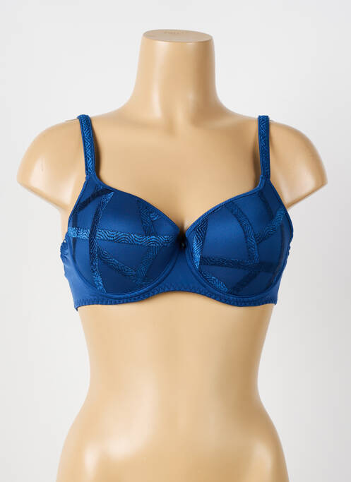 Soutien-gorge effet matière satinée haut soutien-gorge moulé bleu LOUISA BRACQ femme
